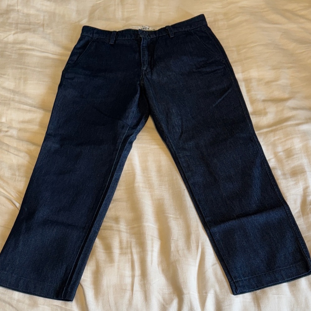 Dark Blue Denim Chino Pants